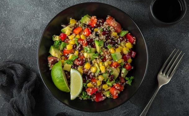 Black Bean Salad with Quinoa, Corn and Avocado